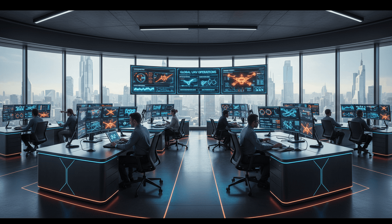 Engineers analyzing spacecraft telemetry data on monitors